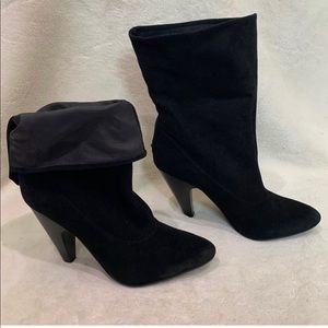 ASH Black Suede 2-Way Heeled Boots 38 US 8